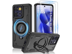Capa Para Moto G Power 5g 2025 ,compatível Com Magsafe | Kit Com 2 Películas Hd De Proteção Para Tela Preto Panoona