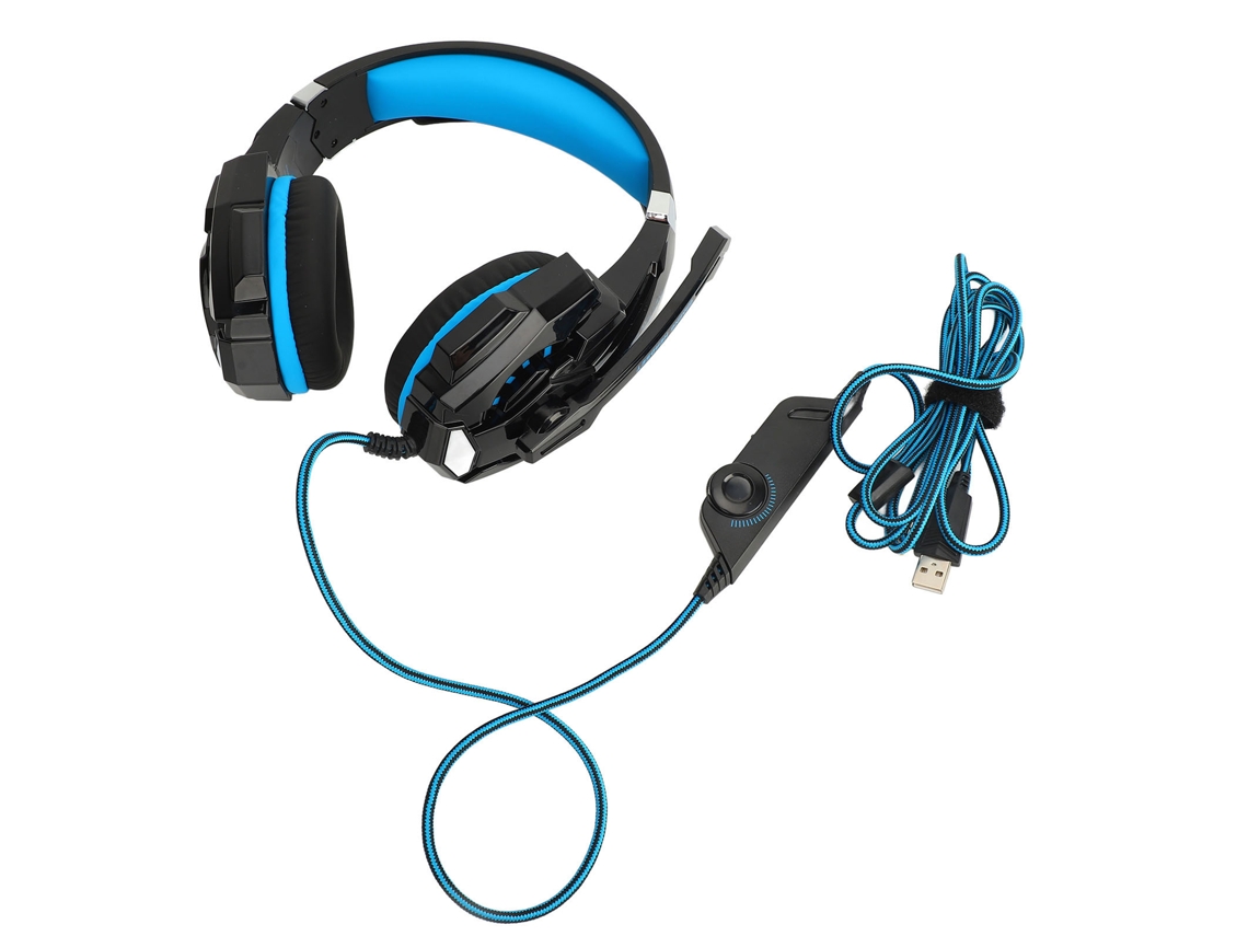 Auriculares supraaurais com cabo para jogos com cancelamento de ruído, microfone confortável e compatíveis com pc e telefone | S/MARCA