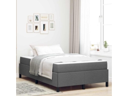 Vidaxl Cama Box Cinza Escuro 120 X 200 Cm Tecido