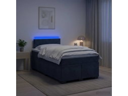 Vidaxl Cama Box Spring Com Colchão E Led Cinzento-escuro 120 X 200 Cm