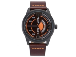 Reloj De Pulsera Para Hombres Con Calendario Dial De Cuero Moda 03