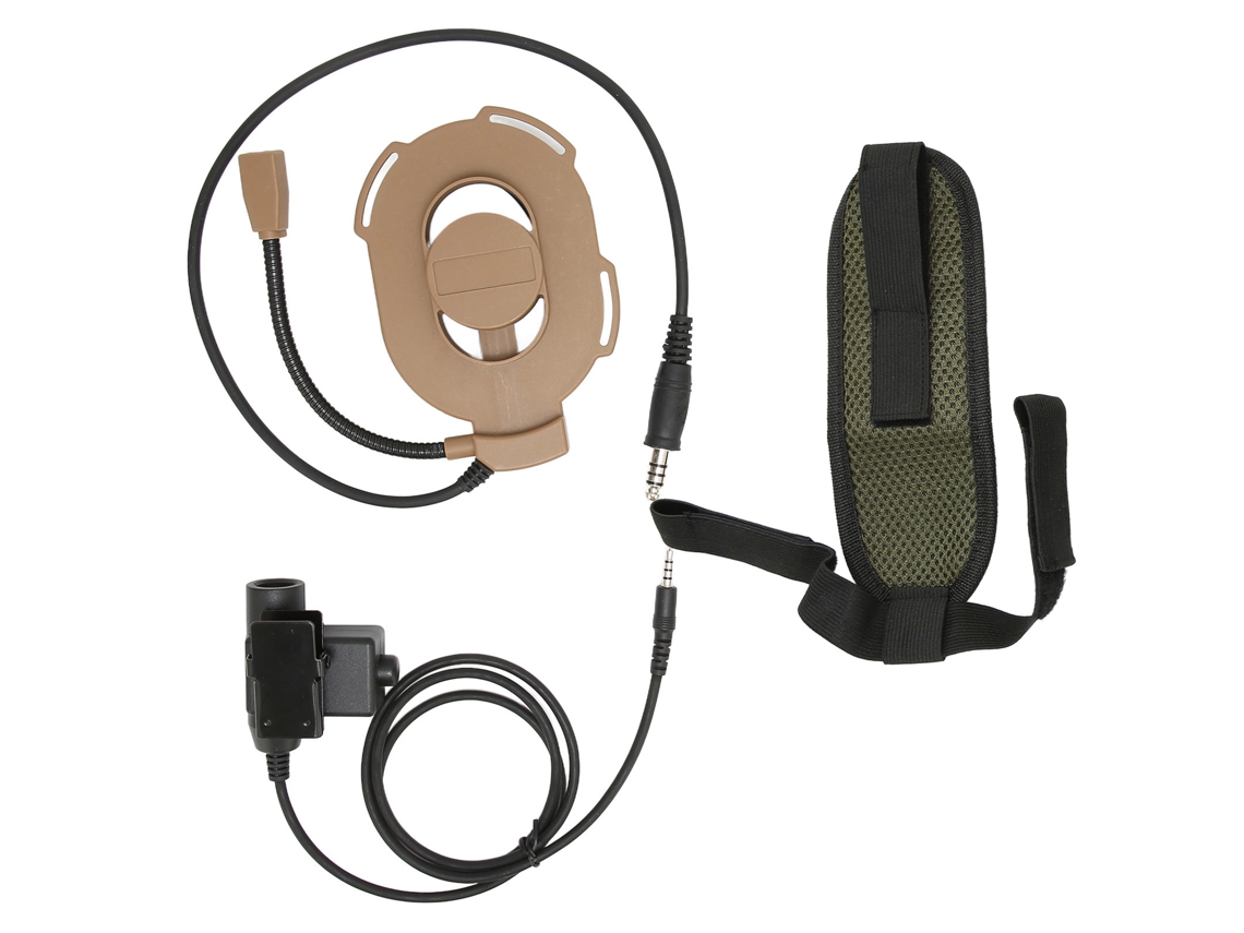 Aetheria fone de Ouvido Unilateral para Capacete de Moto com Ptt U94 e Cinta de Náilon Plug 3.5mm Marrom