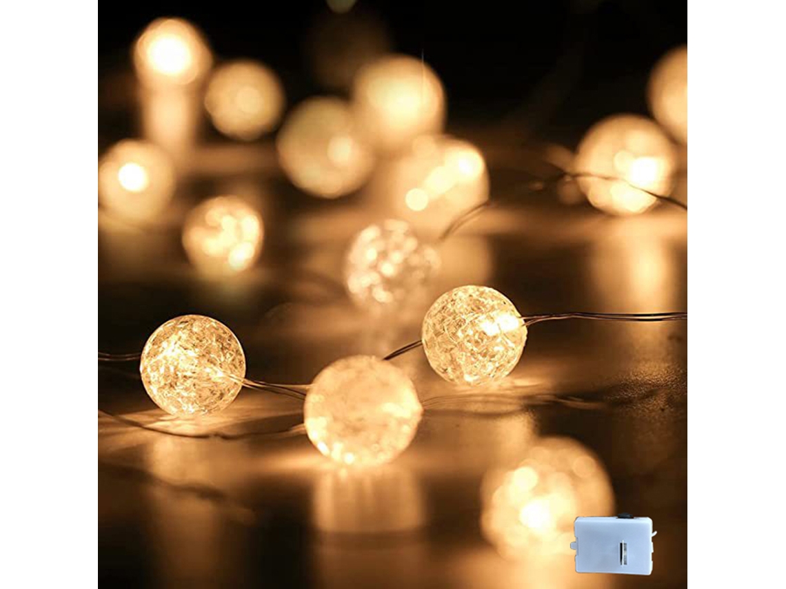 Cordão De Luzes Led Para Natal, Casamentos, Árvores De Natal E Decorações De Ano Novo, Alimentado Por Bateria, Luz Branca Quente.