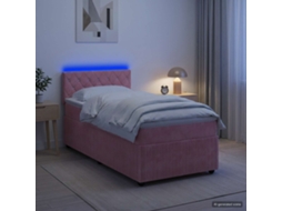 Vidaxl Cama Box Spring Com Colchão Rosa 80 X 200 Cm Veludo