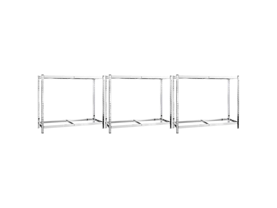 Conjunto 3 Tire Rack, Tire Racks Vidaxl Prateado Aço (110 X 40 X 110 Cm)