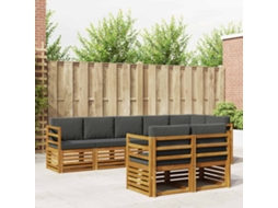 Vidaxl Conjuntos De Sofás Com Almofada 8 Pcs Natural E Antracite
