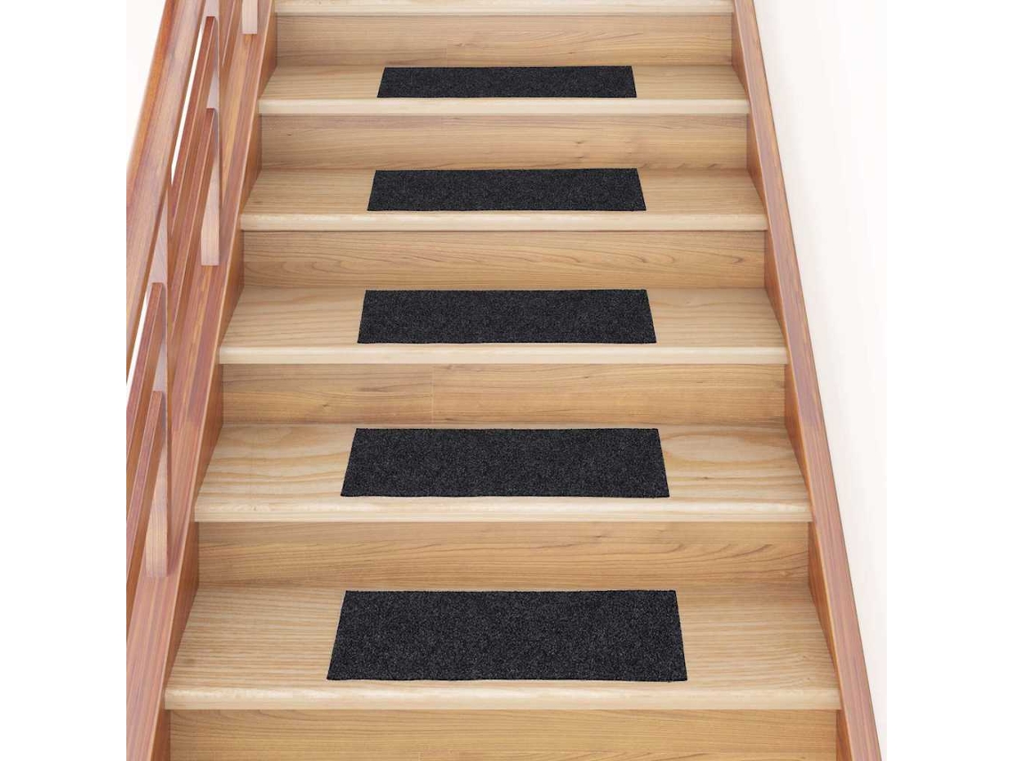 Vidaxl Tapetes De Escada Autoadesivos 30 Peças 60x25 Cm Cinzento Escuro Retangulares