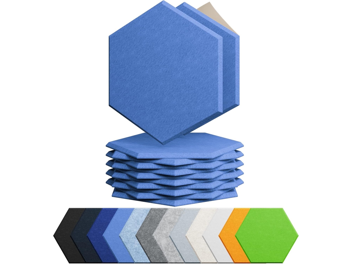 Painéis Acústicos CHRUI Hexag Alta Densid 30x26cm 12 Un (bege)