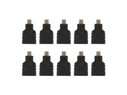 10 Adaptadores Hdmi Micro Para Hdmi Em Preto Abs Suportam 1080p Para Raspberry Pi 4b Luz Dourada