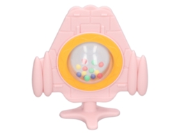 Primerox chupeta de Silicone para Bebê com Contas Coloridas e Caixa de Armazenamento Rosa (avião)