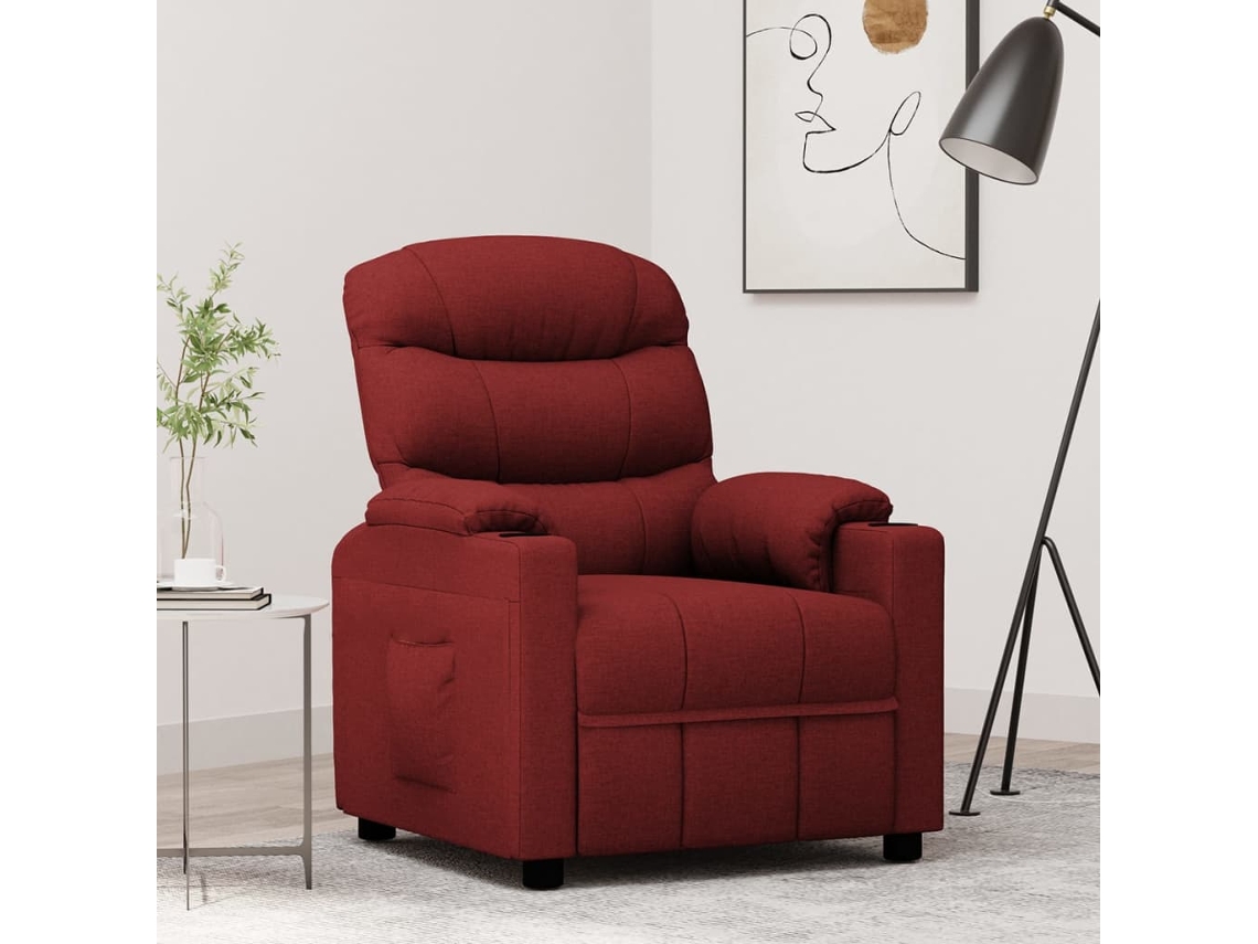 Vidaxl Poltrona Reclinável Tecido Vermelho Tinto