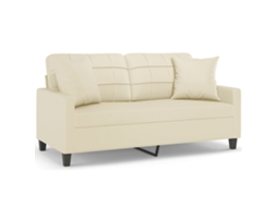 2-seater Sofa, 2-seater Sofas Vidaxl Creme Couro Artificial (n/a)