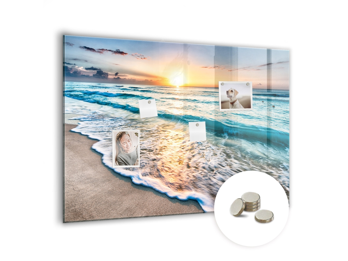 Quadro Magnético Areia Do Mar Na Praia Para A Cozinha Espelharte (100x70 Cm)