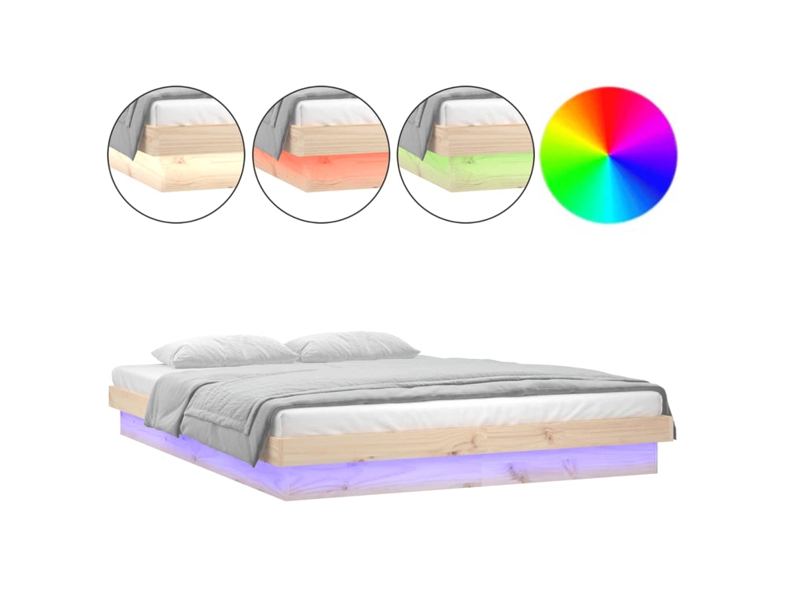 Bed Frame, Bed Frames Vidaxl Marrom Madeira (140 X 190 Cm)