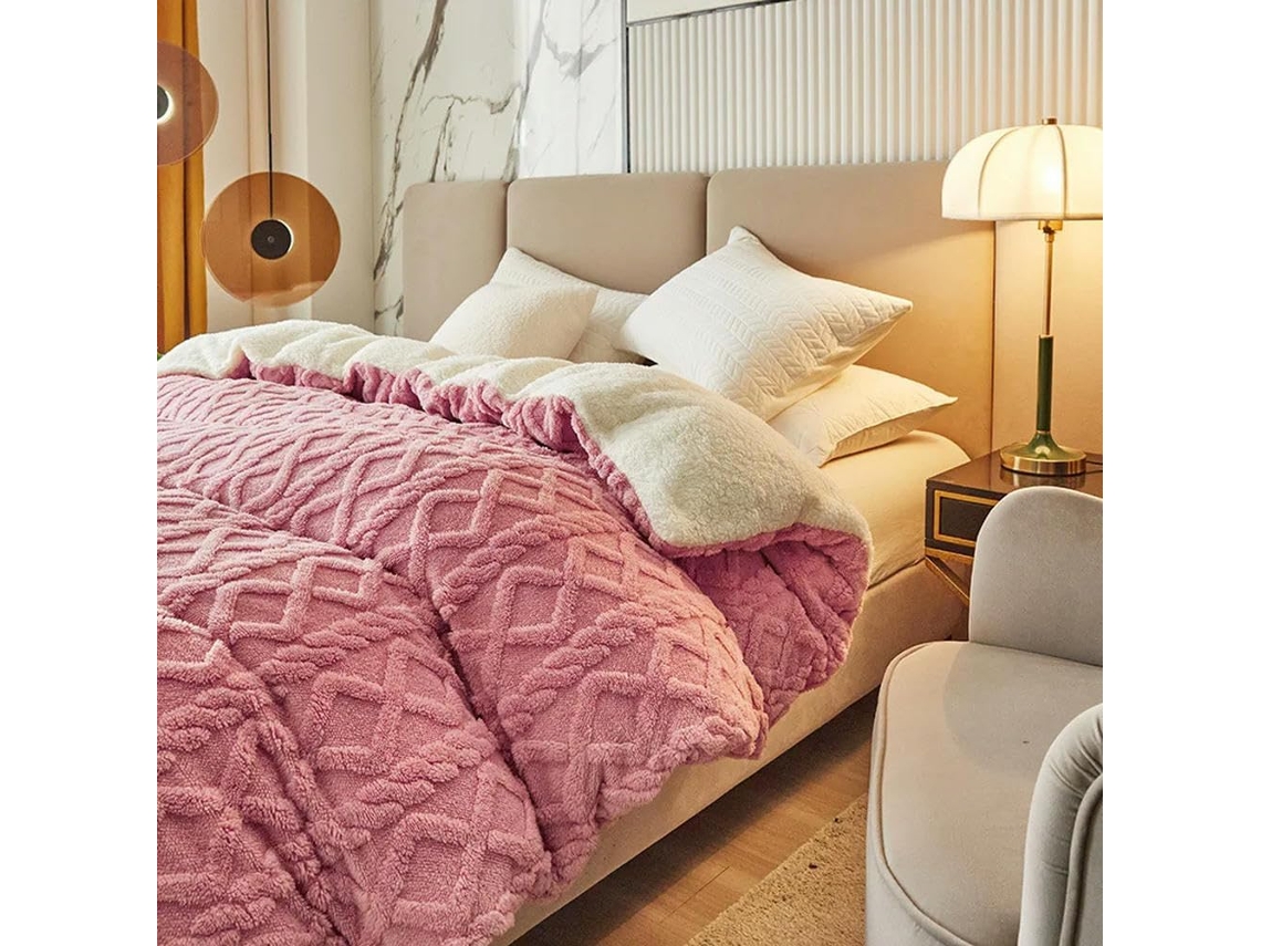 Manta de Inverno Dupla em Lã Quente e Espessa com Tecido Polar Ultramacio Ideal para Sofá Cama, Macio, Quente,