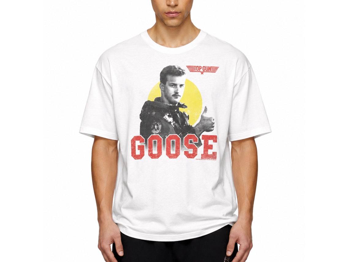 Rockinstone Top Gun Movie Goose White Adult T-shirt Size:xxxl