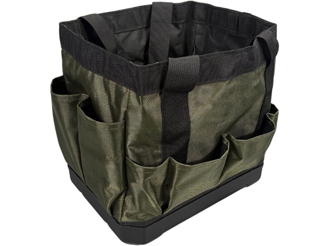 Bolsa para ferramentas em tecido reforçado com pasta para uso profissional confortável, múltiplos compartimentos de armazenamento.
