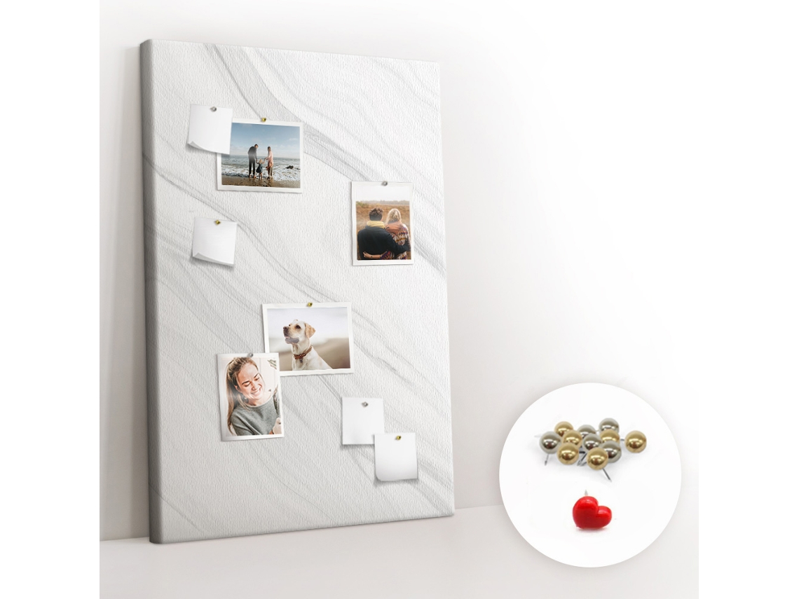 Quadro De Cortiça Com Impressão Mármore De Ondas Para O Corredor Espelharte (80x120 Cm)