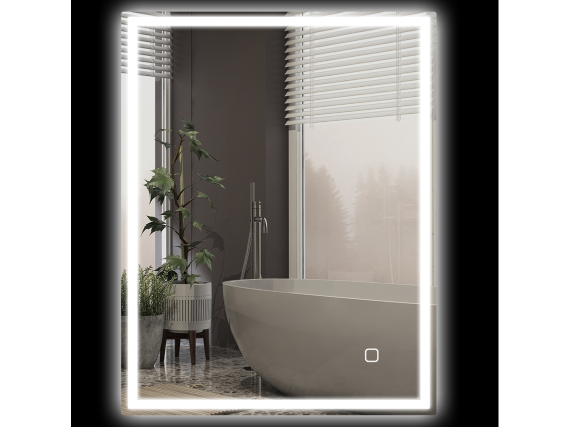 Badspiegel Com Beleuchtung 90x70cm Led Spiegel Wandspiegel Com Função De Memória 3 Luzes Prateadas
