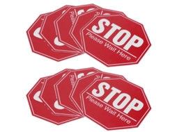 Conjunto de 2 Adesivos de Aviso de Distanciamento | S/MARCA