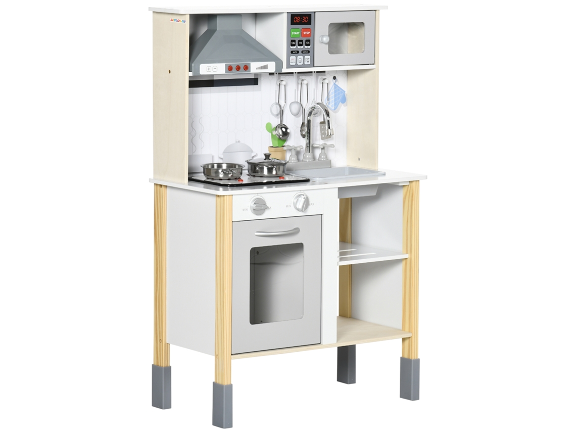 Cozinha de Brinquedos para Crianças com Altura Ajustável. Som. Luzes e Utensílios. em Mdf e Pp. 60x30,5x93,2 Cm Ge