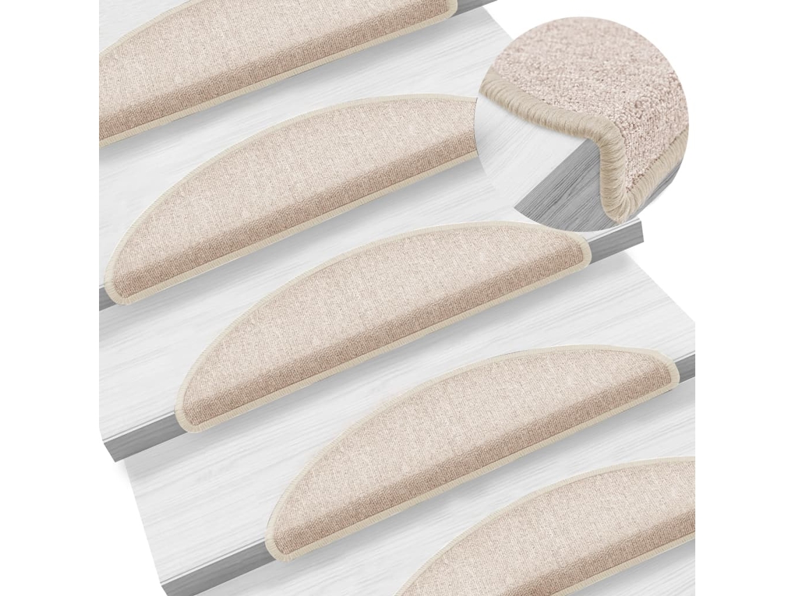 Tapetes De Escada 15 Peças 56x17x3 Cm Cinza-claro Semicircular