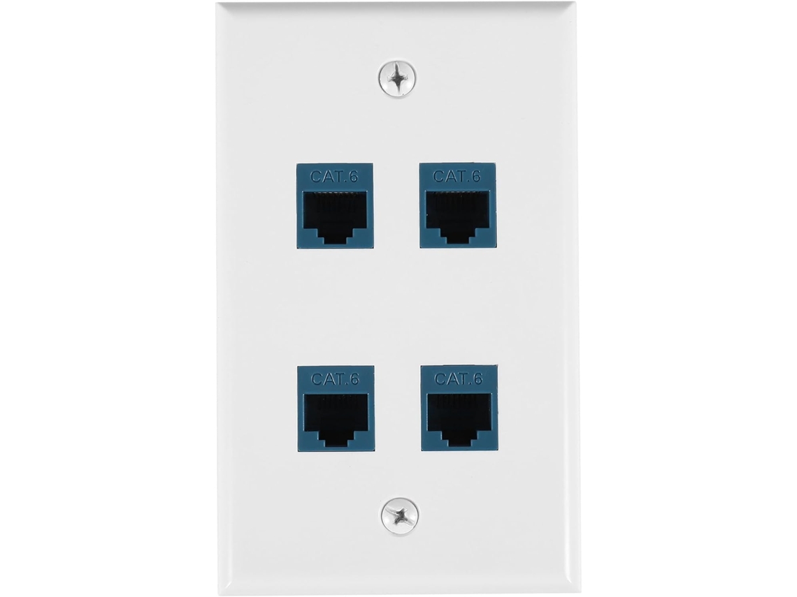 Placa De Parede Ethernet, 4 Portas - Compatível Com Dispositivos Ethernet