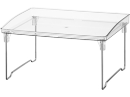 Prateleira De Armazenamento Empilhável Em Plástico E Metal Para Mesa, Armário E Banheiro