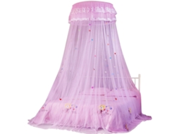 Manta Mosquito Infantil Princesa Rosa com Toldo Redondo Renda