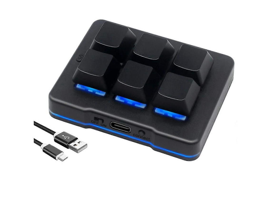Teclado Usb Para Jogos Sem Fio Com Teclado Usb De 6 Teclas, Teclado Osu Programável Personalizado Para Vídeo Everley891