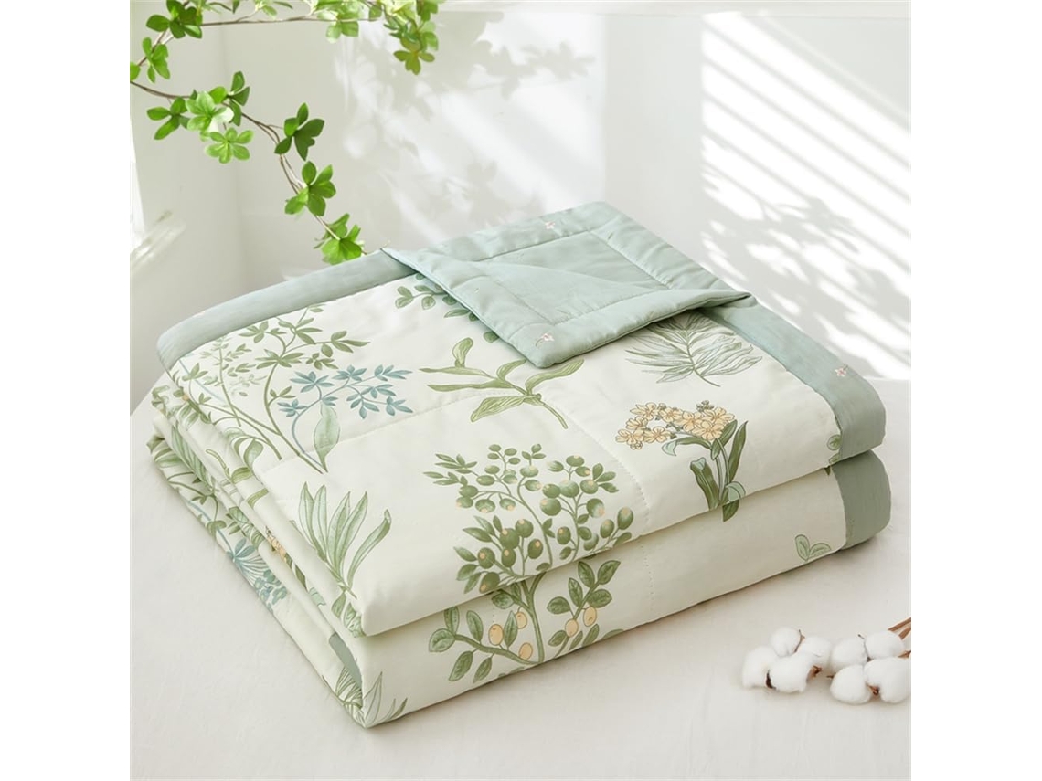 Colcha Acolchoada Fansu Capa de Cama Manta para Ar Condicionado Edredom Conjunto 100% Algodão Sofá com Estampa