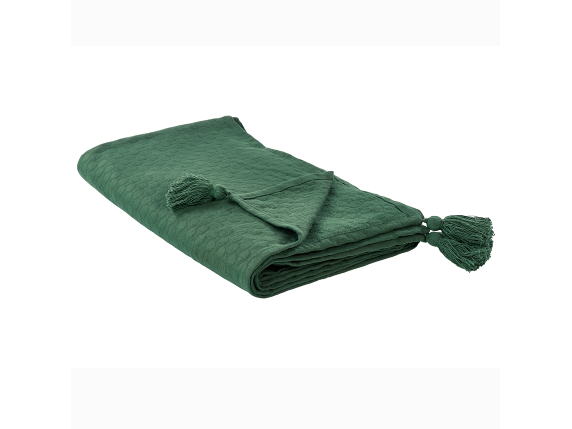 Colcha BELIANI Lindula de Algodão Verde 150x200