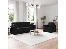 Vidaxl Conjunto De Sofás 2 Unid. Preto Veludo