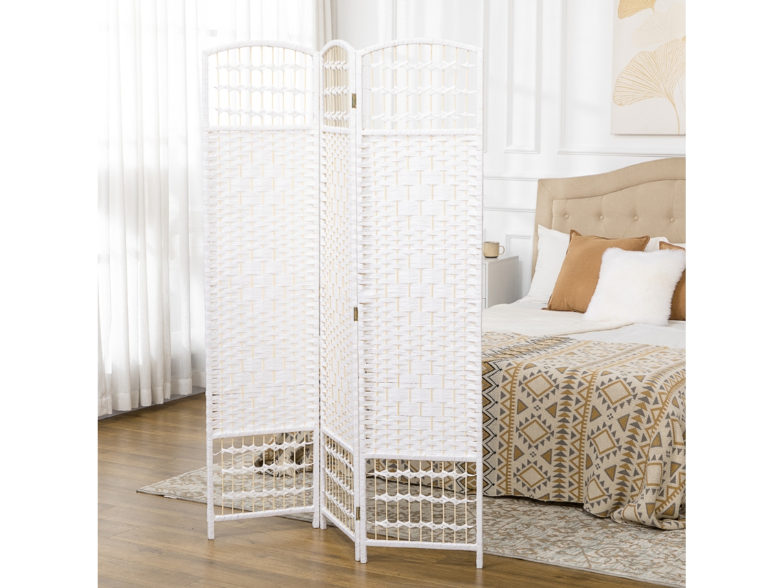 Divisória Dobrável De 3 Painéis Para Quarto, Em Papel Branco, 120x170cm, Ideal Para Decoração De Sala E Quarto