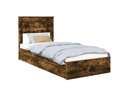 Cama com Armazenamento Carvalho Defumado 100 X 200 Cm MAISON EXCLUSIVE
