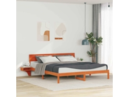 Vidaxl Estrutura Da Cama Com Cabeceira Marrom Cera 200 X 200 Cm