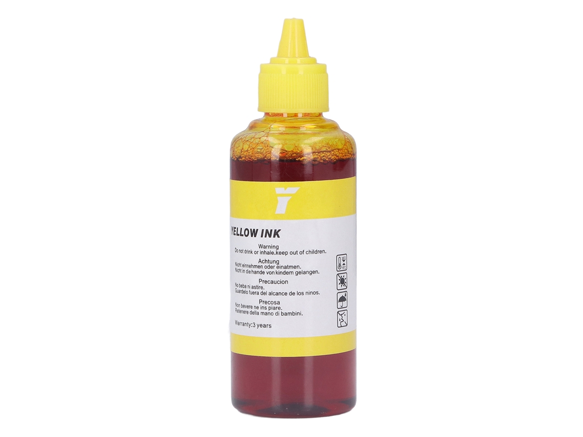 Tinta de Recarga 100ml para Impressora HP, alta pureza, amarelo | S/MARCA