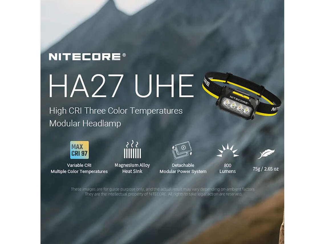 Nitecore Ha27 Uhe Lanterna Cabeça Preta Recarregável 800lm 3 Temperaturas Cor Usb-c Ip Corrida Caminhada Camping Pesca
