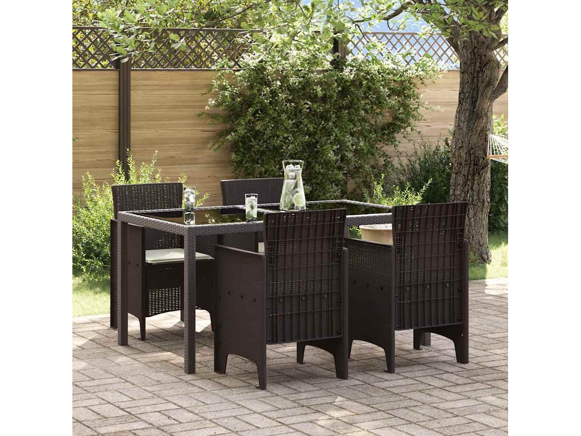 Vidaxl Cadeira De Jardim 4 Unid. Castanho Polipropileno