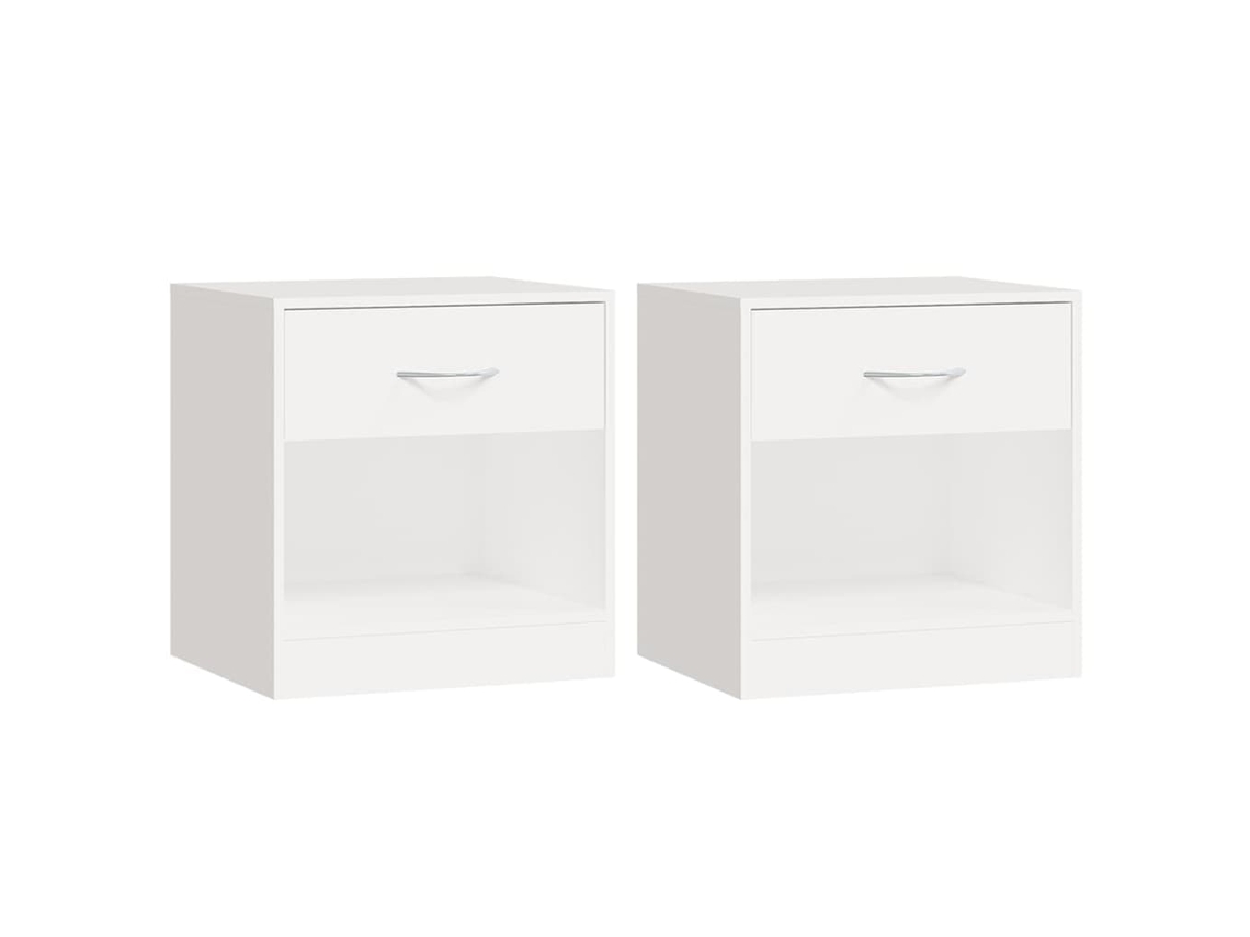 Conjunto 2 Mesa de cabeceira VIDAXL gaveta branca