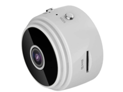 Minicâmera de segurança interna Bestvite 1080P com Wi-Fi, detecção de movimento, visão noturna sem fio e bateria recarregável (branca)