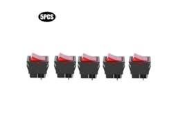 Interruptor Rocker com Led Botão Vermelho Acessório Controle Industrial 250v 10a Plástico 5 Unidades