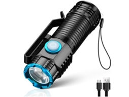 Lanterna Pequena BISBISOUS F19 1200 Lúmens Altos Led Compacta Recarregável Usb Clipe Mini Edc Bolso Design Exclusivo Cauda Preto VIGA EUROPE