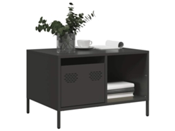 Vidaxl Mesa De Centro 68,5x50x43,5 Cm Aço Laminado A Frio Preto