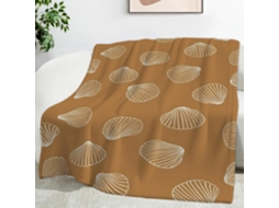 Manta com Estampa de Conchas e Animais Marinhos 220x240 Cm Multifuncional Macia Aconchegante em Flanela Ideal
