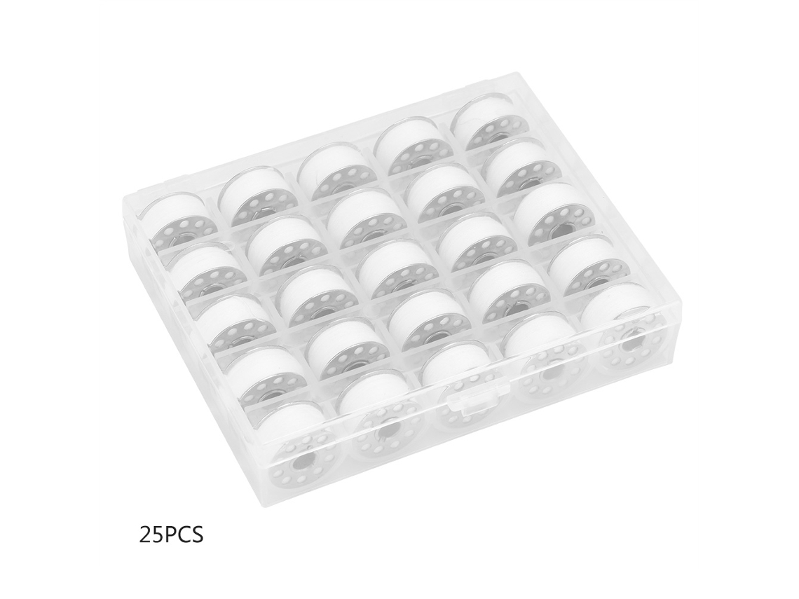 KOFIHETY Carretéis Reutilizáveis Companheiro De Costura, Design Portátil, Compacto E Leve, 25 Bobinas De Plástico, Estojo Transparente Para Armazenamento, Pro