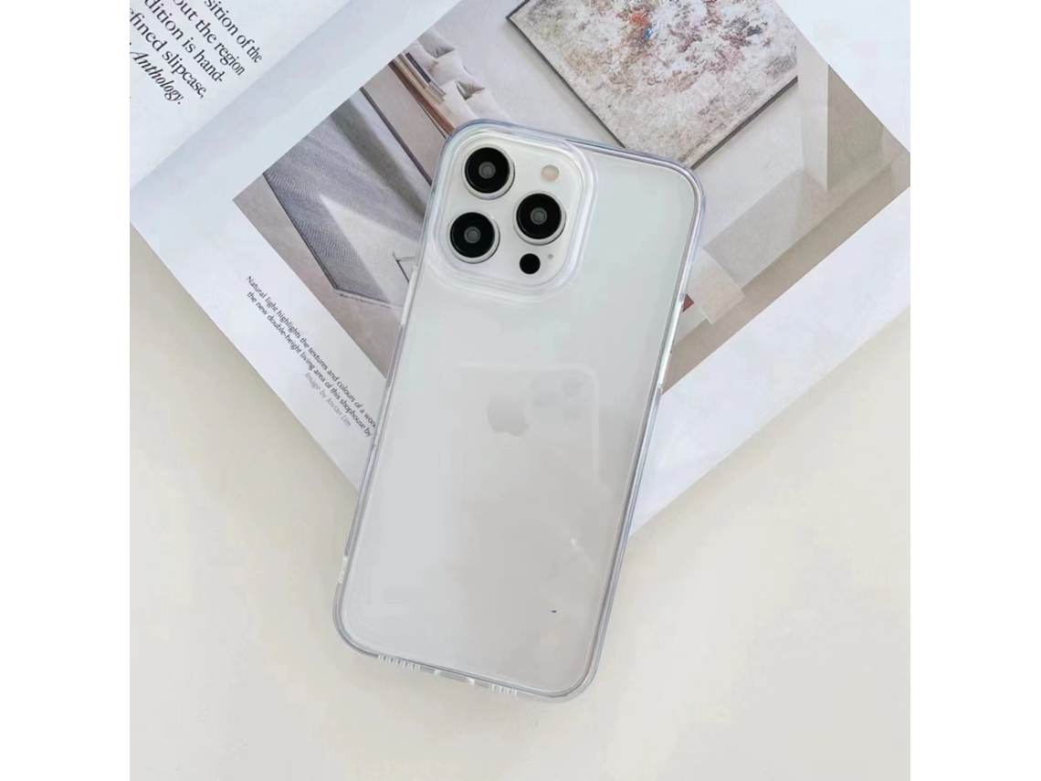2 Capas Para Iphone 17 Air Com Furo Grande, Borda Colorida, Transparente, Com Cola Creme.