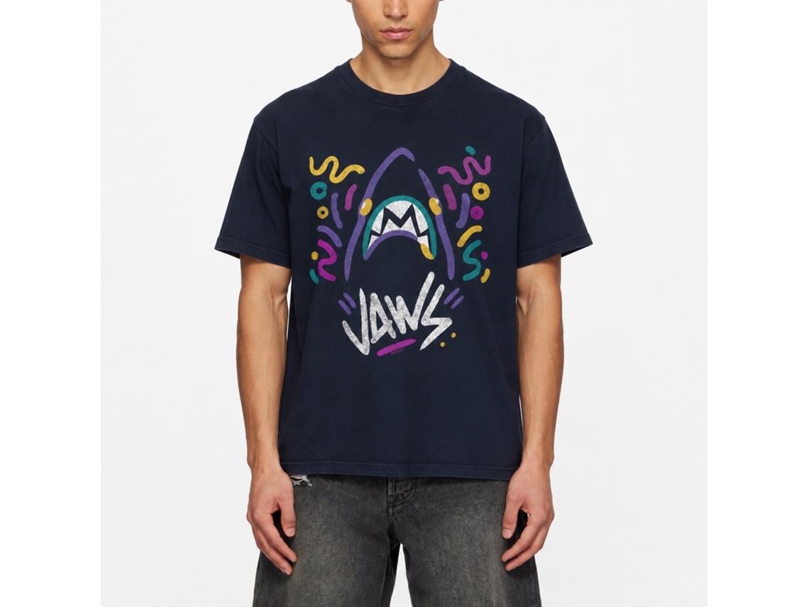 Rockinstone Jaws Movie Doodles Navy Adult T-shirt Size:m