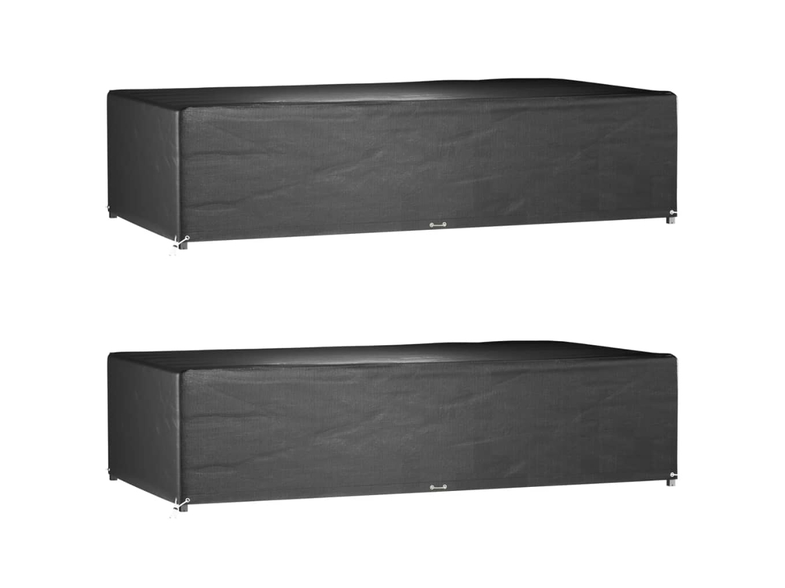 Vidaxl Capas P/ Mobília Jardim 2 Pcs 12 Ilhós 315x160x75 Cm Retangular