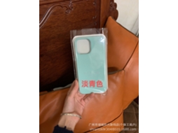Capa Para Iphone 17 Em Silicone Líquido Sólido Azul Claro Com Logo